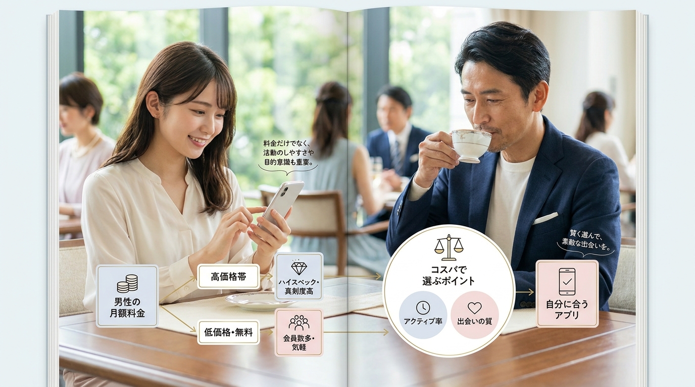 男性の月額料金と「コスパ」で選ぶ