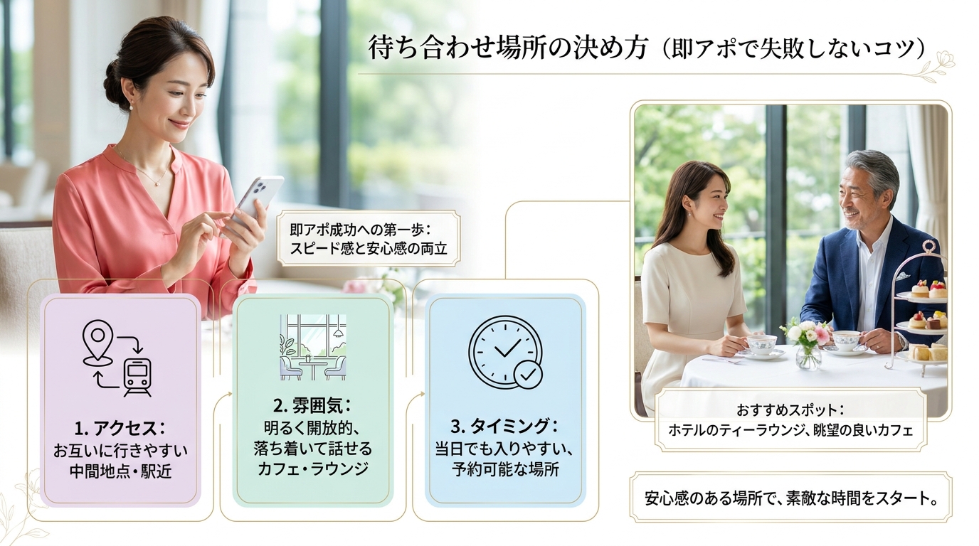 待ち合わせ場所の決め方（即アポで失敗しないコツ）